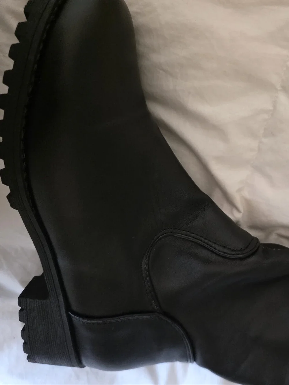 Like New Women's Black Thigh High Low Heel Boots
